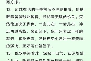 篮球训练描写动作的片段有哪些作文